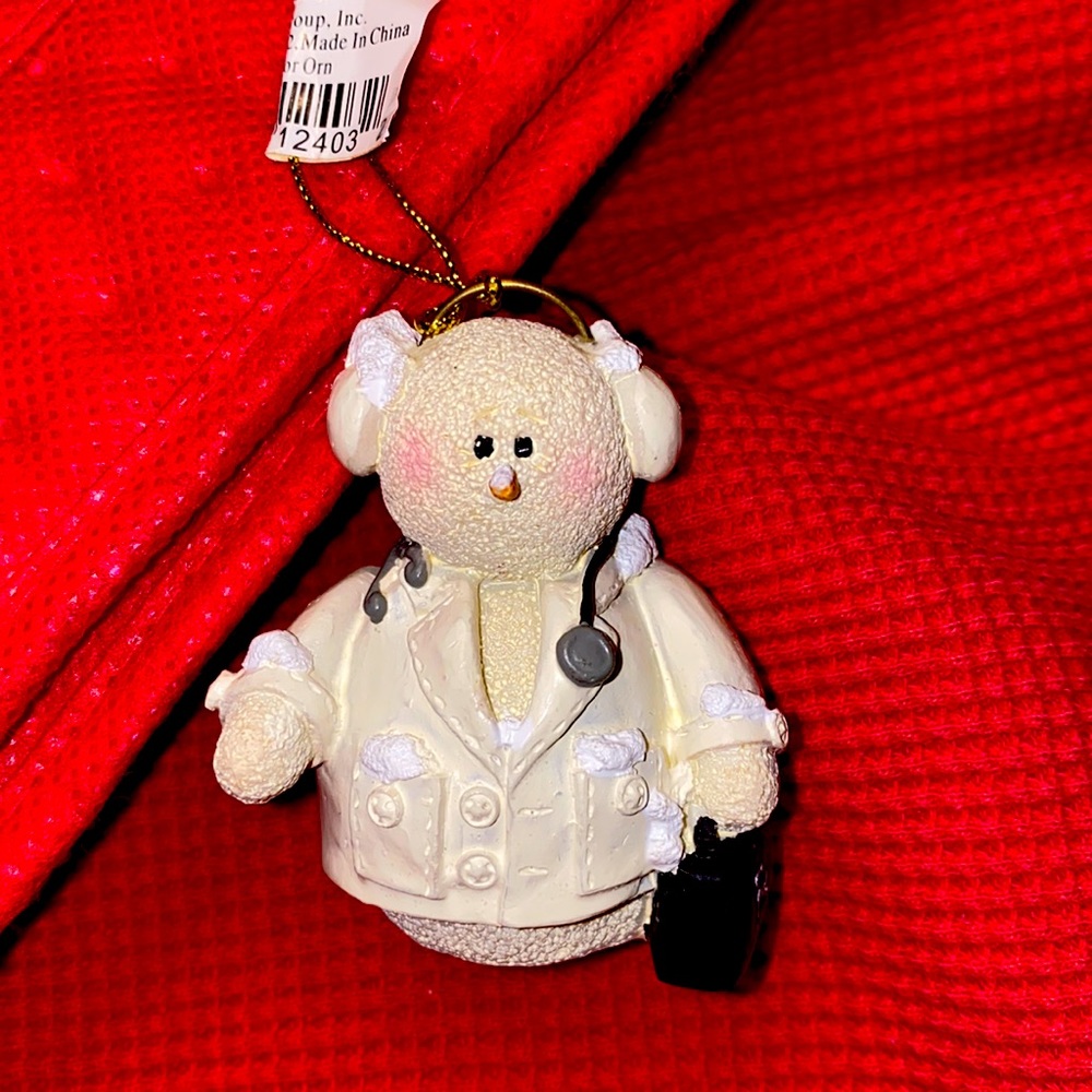 Doctor snowman tree ornament
